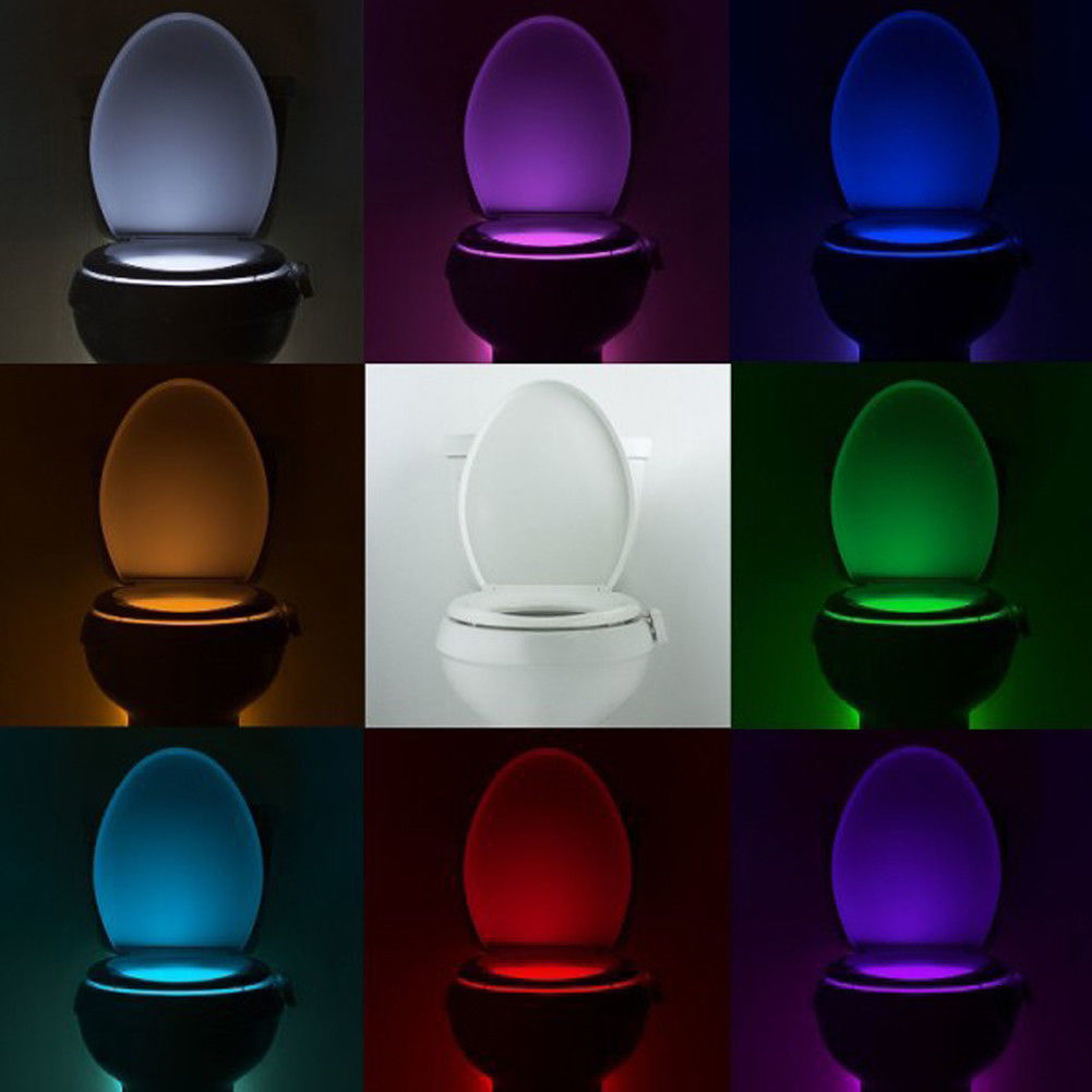 Toilet Night Light LED 8 Color Sensor Motion Activated Light –  Amazingforless