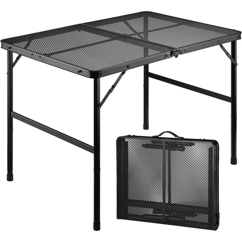 3ft Folding Grill Camping Table with Mesh Tabletop