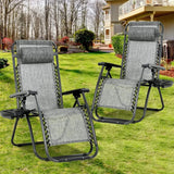 AmazingForLess Zero Gravity Chair Outdoor Lounge Chair Adjustable Mesh Recline Chairs with Pillow and Cup Holder