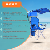 CozyBox Portable Folding Camping Chairs with Canopy Shade, Beach Chair for Adults, Durable Weather Resistant 600D Oxford Cloth, Camping Chair with Canopy for Outdoors