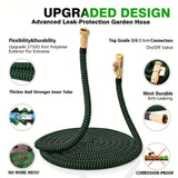 Expandable Water Garden Hose 25ft Expanding Flexible Water Garden Hoses with 8 Setting-Spray Nozzle(Black Green)