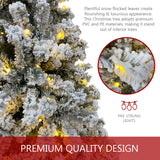 5/6/7/8ft Premium Artificial Pre-Lit Flocked Christmas Tree