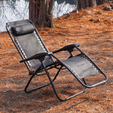 AmazingForLess Zero Gravity Chair Outdoor Lounge Chairs Adjustable Mesh Recline Chair with Pillow and Cup Holder,Grey