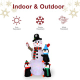 6ft Christmas Inflatable Snowman and Penguins  LED Lights Blow Up Yard Decoration