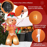 8ft Outdoor Christmas Inflatable Gingerbread Man with LED Lights Christmas Blow Up Yard Decoration