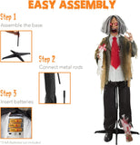 Rotten Ronnie Standing Animatronic Zombie Scary Halloween Prop w/Pre-Reco