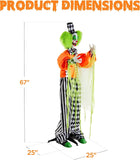 Funhouse Freddy The Motion Activated Animatronic Killer Clown Halloween Prop w/Pre-Recorded Lines, Light-Up Eyes, Moving Arms & Head