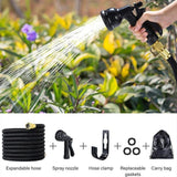 Expandable Water Garden Hose 50ft Upgraded Leakproof Lightweight No-Kink Garden Hose Flexible Expanding Water Hose(Black Green/Black)