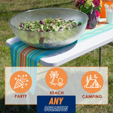 8FT Folding Table Indoor Outdoor Heavy Duty Portable Folding Plastic Dining Table w/Handle, Lock for Picnic, Party, Camping