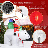 6ft Christmas Inflatable Santa Riding A Polar Bear Blow Up Yard Decoration