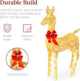 2-Piece Lighted Christmas Deer Family, Outdoor Yard Decoration Set with 210 LED Lights, Stakes, Zip Ties