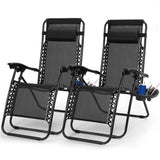 AmazingForLess Zero Gravity Chair Outdoor Lounge Chair Adjustable Mesh Recline Chairs with Pillow and Cup Holder