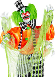 Funhouse Freddy The Motion Activated Animatronic Killer Clown Halloween Prop w/Pre-Recorded Lines, Light-Up Eyes, Moving Arms & Head