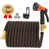 SUNDAN Expandable Water Hose Upgraded Leakproof Lightweight No-Kink Garden Hose Flexible Expanding Water Hose(Black/Orange)