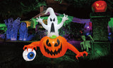 6ft Halloween LED Inflatable Ghost On Pumpkin
