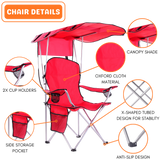 CozyBox Portable Folding Camping Chairs with Canopy Shade, Beach Chair for Adults, Durable Weather Resistant 600D Oxford Cloth, Camping Chair with Canopy for Outdoors