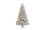 5/6/7/8ft Premium Artificial Pre-Lit Flocked Christmas Tree