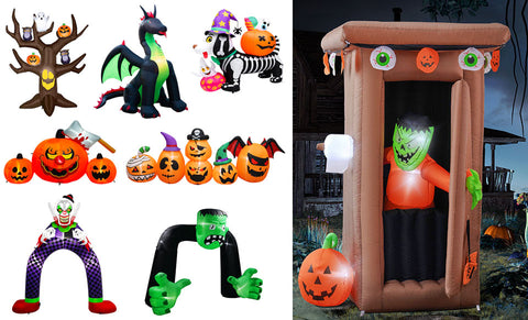 Halloween LED Self Inflating Outdoor Inflatables w/ LED Lights