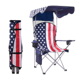 CozyBox Portable Folding Camping Chairs with Canopy Shade, Beach Chair for Adults, Durable Weather Resistant 600D Oxford Cloth, Camping Chair with Canopy for Outdoors
