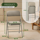 (4) Vinyl Beige Steel Frame Padded Folding Chairs