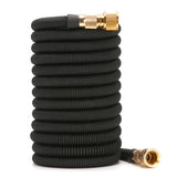 50 Foot Expandable Garden Hose, Upgraded Leakproof Lightweight No-Kink Water Hose, Flexible Water Hose with Triple Layered Latex Core, 3/4"Solid Brass Fittings, with Spray Nozzle, Bag & Holder