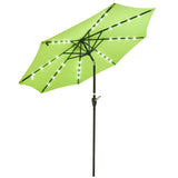 9 FT LED Solar Patio Umbrella with Tilt and Crank Function
