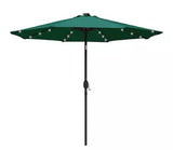 9 FT LED Solar Patio Umbrella with Tilt and Crank Function