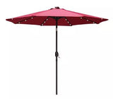 9 FT LED Solar Patio Umbrella with Tilt and Crank Function