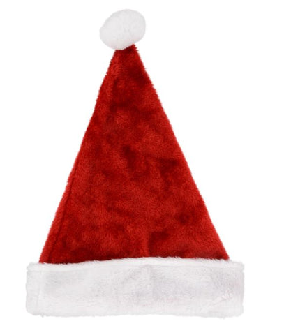 Plush Christmas Santa Hat with Fur Cuff 17"