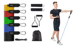 11pc Resistance Band Set with Door Anchor, Handles, Ankle Straps & Bag