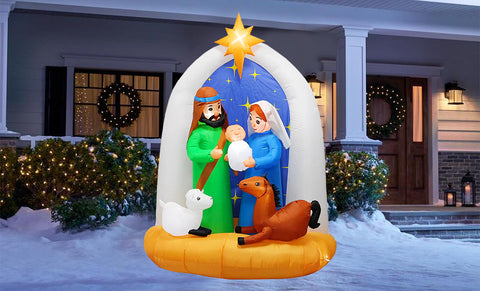 7ft Christmas LED Inflatable Nativity Starry Night