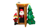 6ft Christmas LED Animated Inflatable Santa In Outhouse