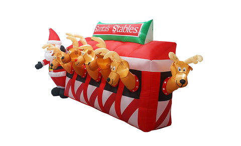Reindeer Rideable 12ft Christmas LED Inflatable Reindeer Stable – Amazingforless