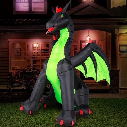 9ft Halloween LED Inflatable Fire Dragon