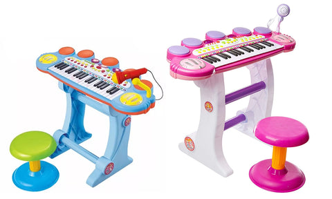 Kids Electronic Keyboard Piano Toy  37 Keys with Microphone and Stool