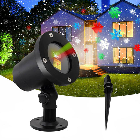 Outdoor LED Moving Snowflake RGB Laser Projector Light for Christmas Holiday