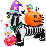 5ft Halloween LED Inflatable Skeleton Dog & Treats