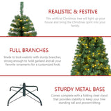 7ft Premium Artificial Pre-Lit Slim Christmas Tree