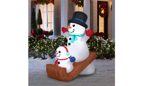 5ft Christmas LED Inflatable Snowman On Sled