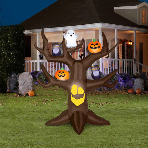 8ft Halloween LED Inflatable Spooky Ghost Tree