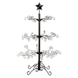 Wrought Iron Ornament Display Christmas Tree w/Easy Assembly and Stand