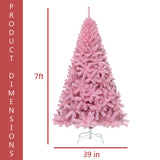 6/7/8FT Premium Pink PVC Artificial Christmas Tree w/ Stand