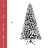 7ft Premium Slim Flocked Artificial Christmas Tree