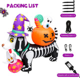 5ft Halloween LED Inflatable Skeleton Dog & Treats