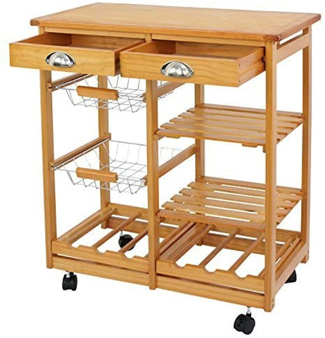 Kitchen Island Cart Trolley 3-Tier Storage Shelf