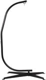 Heavy Duty Metal Hanging Hammock C-Stand for Chair, Porch Swing w/Weather-Resistant Finish, Offset Base, 360-Degree Rotation