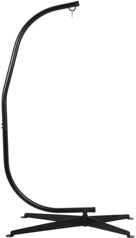 Heavy Duty Metal Hanging Hammock C-Stand for Chair, Porch Swing w/Weather-Resistant Finish, Offset Base, 360-Degree Rotation