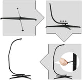 Heavy Duty Metal Hanging Hammock C-Stand for Chair, Porch Swing w/Weather-Resistant Finish, Offset Base, 360-Degree Rotation