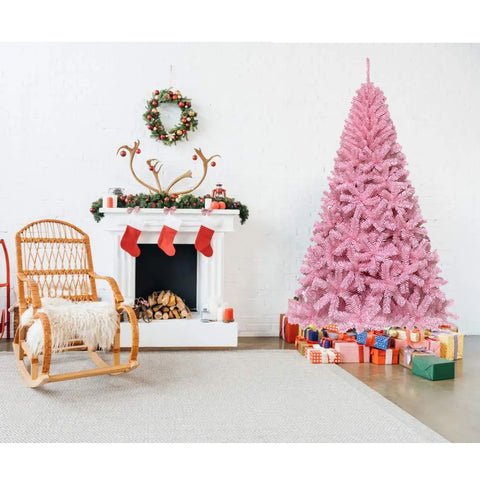 6/7/8FT Premium Pink PVC Artificial Christmas Tree w/ Stand