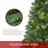 7ft Premium Artificial Pre-Lit Half Christmas Tree